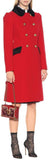 Contrast-Collar Double-Breasted Wool-Blend Coat