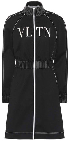 'VLTN' Technical Jersey Dress