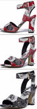 Floral Print Sandals - (Red, Black, Blue)