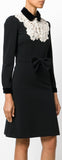 Black with White Lace-Contrasting Dress