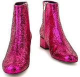 Glittered Leather Ankle Boot - (Fuchsia, Silver, Gold) - DESIGNER INSPIRED FASHIONS