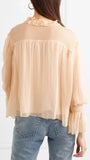 Shirred Silk-Georgette Blouse - Yellow, Pink/Nude, Black, White