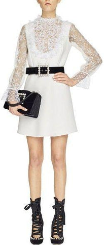 Twill And Lace Dress