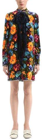 Embellished Floral Velvet Dress | DESIGNER INSPIRED FASHIONS