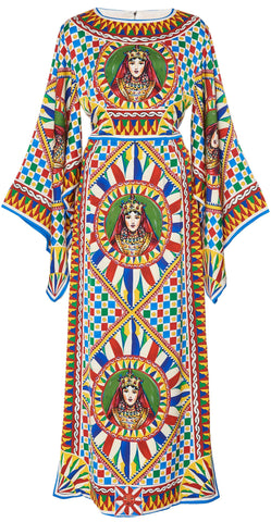 Printed Charmeuse Dress
