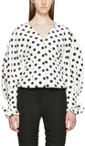 'La Chemise Boutons' White & Black Polka Dot Shirt