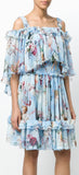 Cupid Print Off-the-Shoulder Dress