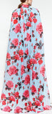 Floral Rose Printed Cape & Jumpsuit