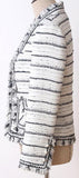 Striped Fringed Tweed Jacket | DESIGNER INSPIRED FASHIONS