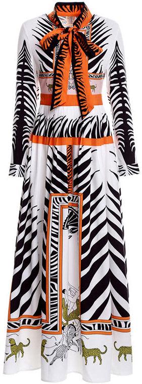 Tiger Stripe Animal-Printed Maxi Dress