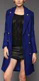 Double Breasted Wool Pea Coat in Black or Blue - DESIGNER INSPIRED FASHIONS