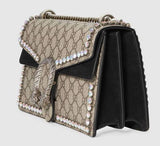 Dionysus GG Supreme Shoulder Bag with Crystals, Black