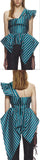 Green Stripe Sleeveless Asymmetric Top