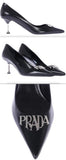 Black with Metal Logo Pumps | DESIGNER INSPIRED FASHIONS
