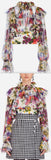 Ruffle Printed Blouse in Silk