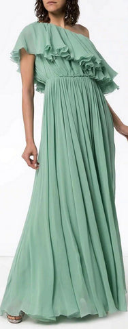 One-Shoulder Ruffle Gown | DESIGNER INSPIRED FASHIONS