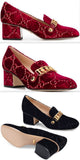 Sylvie GG Mid-Heel Pumps - Red or Black