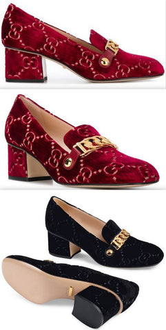 Sylvie GG Mid-Heel Pumps - Red or Black