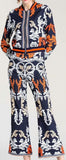Printed Jacket & Flared Pant Set