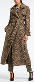 Leopard Print Wool and Alpaca Trench Coat