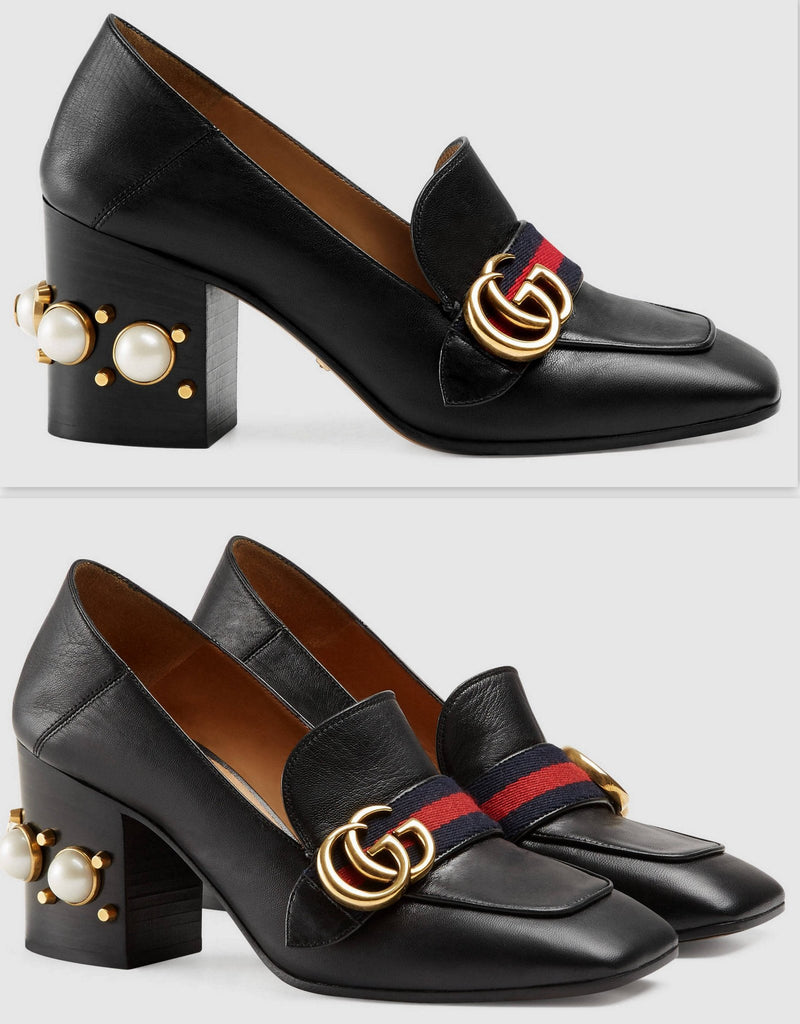 GG Leather Mid-Heel Loafer - DESIGNER INSPIRED FASHIONS