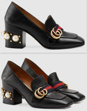 GG Leather Mid-Heel Loafer - DESIGNER INSPIRED FASHIONS