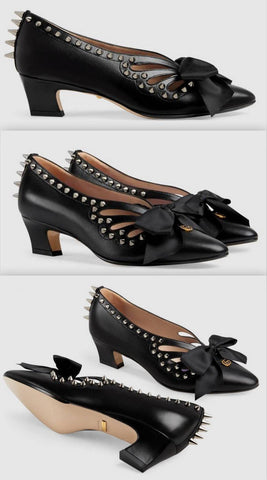 Leather Pump with Spikes