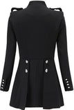 Black Single-Breasted Military Style Jacket