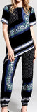 Print Asymmetrical Top and Trouser Set