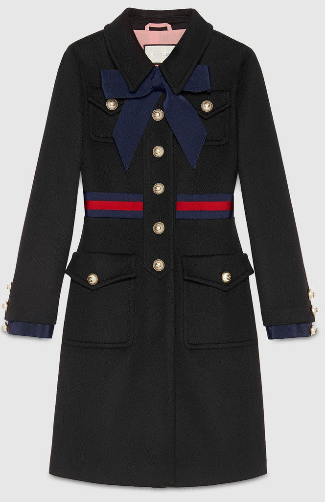 Wool Coat with Web Detail - DESIGNER INSPIRED FASHIONS