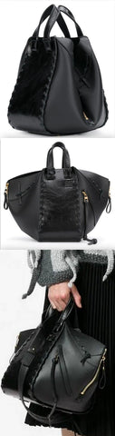 Laced Hammock Handbag, Black