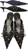 Satin BB Knife Mules - Blue or Black