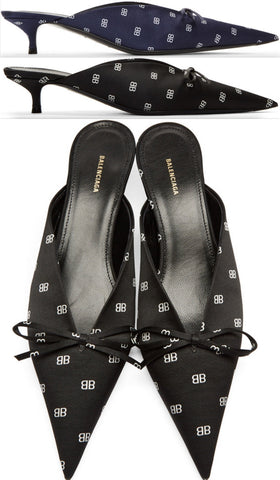 Satin BB Knife Mules - Blue or Black