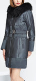 Removable Fur-Hooded Down Coat
