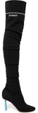 Sock Jersey Over-the-Knee Boots in Black - DESIGNER INSPIRED FASHIONS