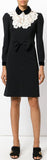 Black with White Lace-Contrasting Dress