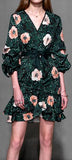 Ruffled Floral Print Mini Dress