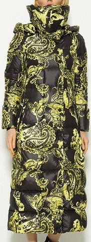 Paisley Print Puffer Coat