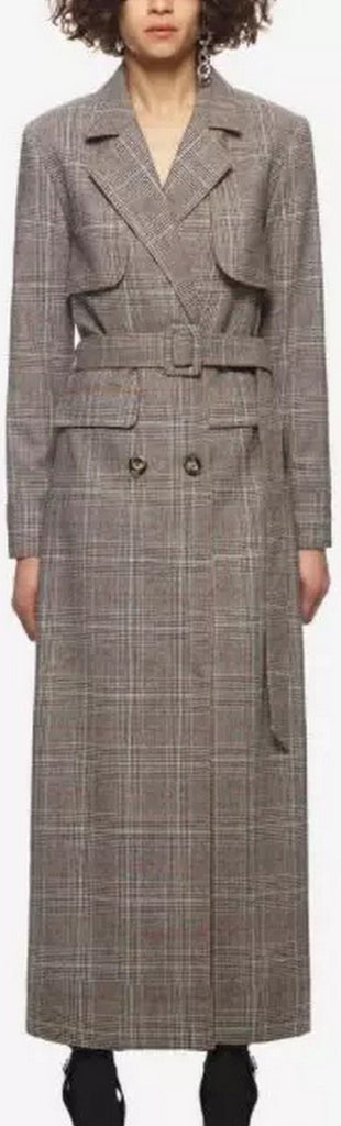 Plaid Trench Coat