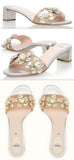 Natural Metallic Flower Slides