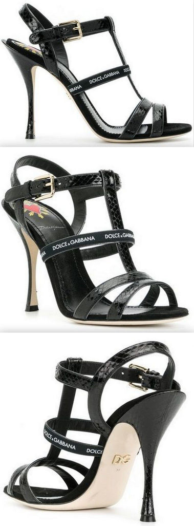 Keira T-bar Heeled Sandals, Black