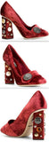 Jackie Velvet Pumps, Red