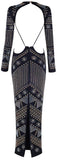Backless Embellished Maxi Dress