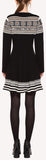 Wool Dress with Geometric Jacquard Design