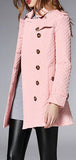 Diamond Quilted Short Trench Coat - Pink, Khaki, Black or Red
