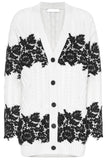 Lace-Trimmed Cardigan, White