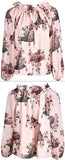 Cat and Floral Print Blouse