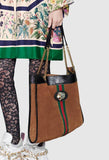 Large Tote with Tiger Head - Blue or Brown