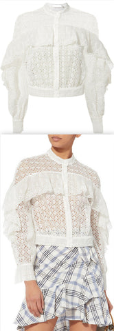 Floral Organza Cutwork Top