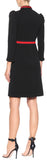 Black Ruffled Web-Trim Jersey Dress
